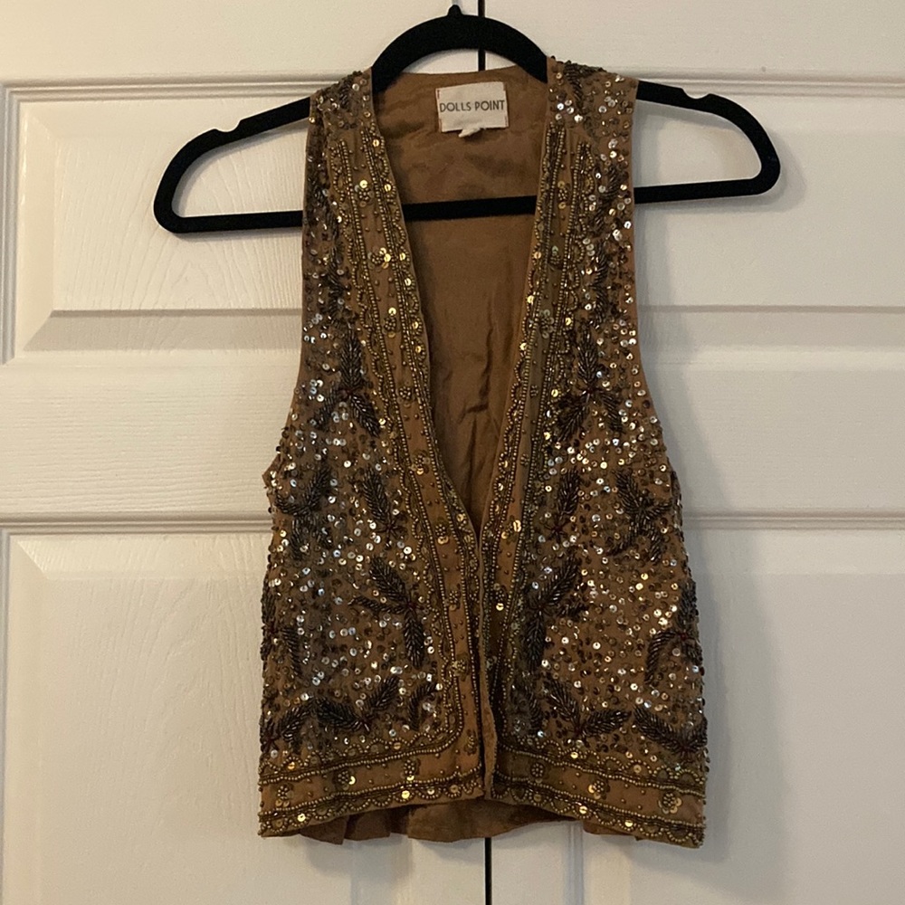 Gorgeous Sequined 2000s Anthropologie Vest